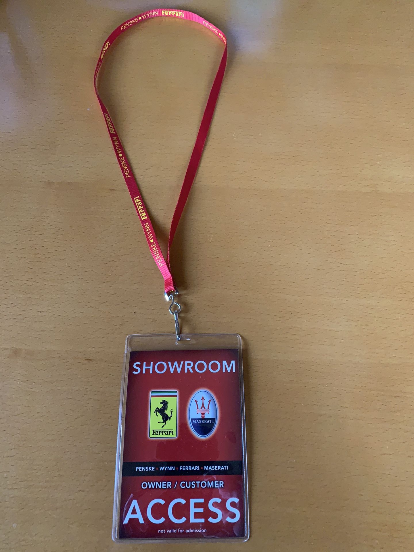 Ferrari Showroom Las Vegas Souvineer Pass