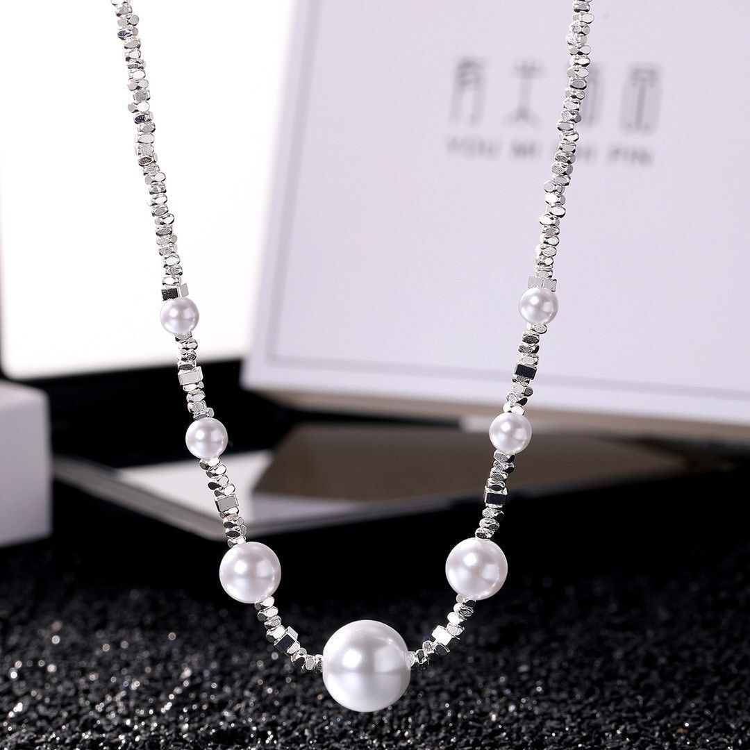 pearl necklace with broken silver