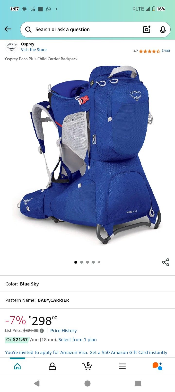 Osprey Baby Carrier Backpack $190