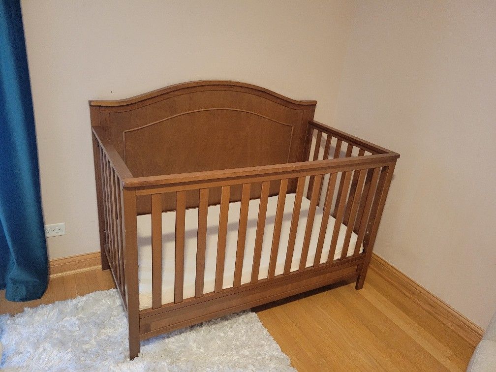 Espresso Baby Crib With Mattres Included