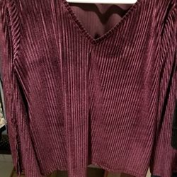 EUC Burgundy V Neck Burnout  Bell Sleeves Top 