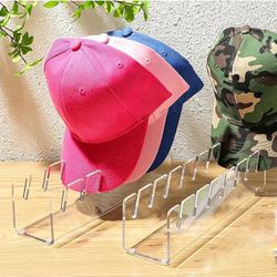 cocog Hat Organizer for Baseball Caps Display and Organizer - 2 Pack, No Install Acrylic Hat Holder for 14 Baseball Caps for Bedroom, Closet, Dresser(