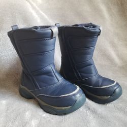 Lands End Snow Flurry  Insulated Winter Boots Waterproof Boys Sz  11M Blue