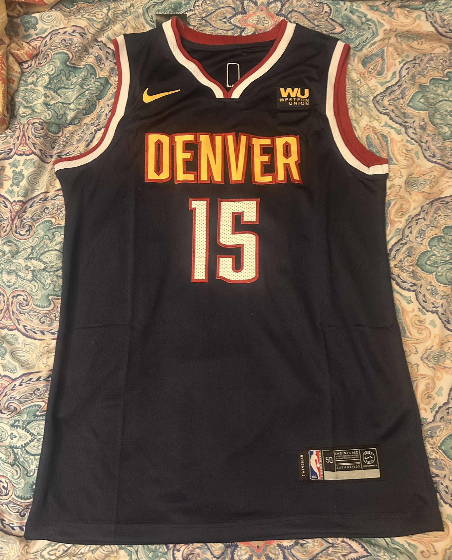 Denver Nuggets #15 Blue Jokic Jersey Sz Large