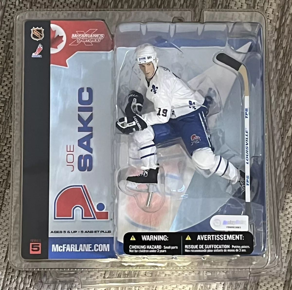 Mcfarlane NHL SERIES 5 Joe Sakic Quebec Nordiques White jersey chase/variant
