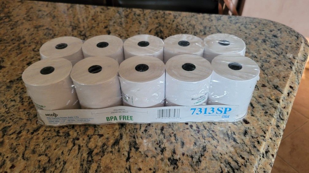 Pos Thermal Printer Rolls 1 Ply ..3" Width