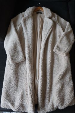 Cream Teddy Bear Oversized Coat