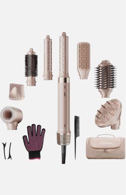 Mythsight StyleVibe 8 in1 Air Styler Hair Dryer Blow Dryer Brush Metallic Rose Travel Case
