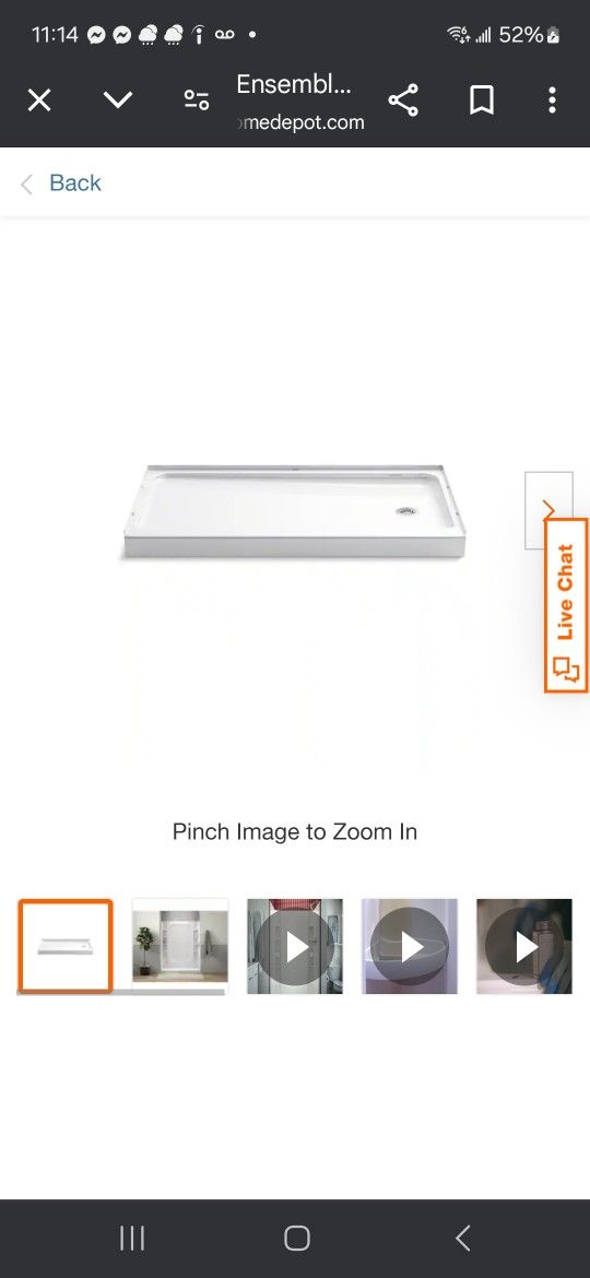 Alcove Shower Base 60x30 $150