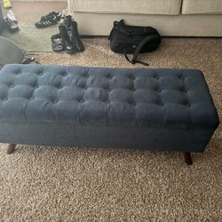 Blue ottoman storage