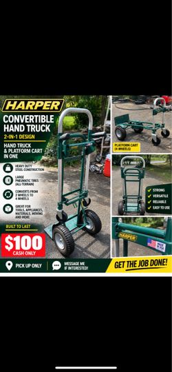 Harper Convertible 2-in-1 Hand Truck & Platform Cart