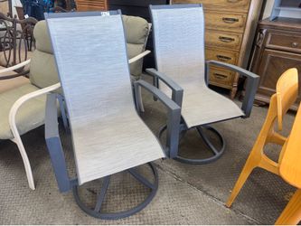 Set of 2 Swivel Rocket Chairs, Outdoor Patio Chairs
