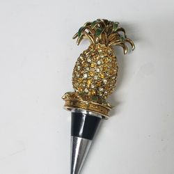Jeweled Pineapple Bottle Stopper
