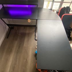 L Shaped Gaming Chair with LED Lights