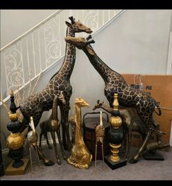 9ft Bronze Giraffes X 2