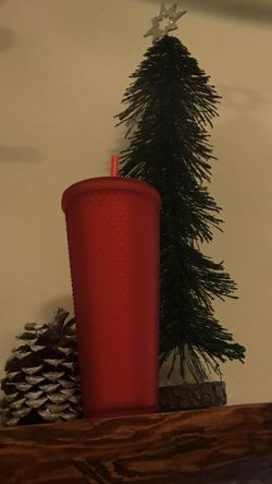 New Starbucks Studded Red Matte Cup