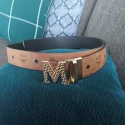 MCM Belt  Reversible  Engraved  50 Inches  Cut To Fit 