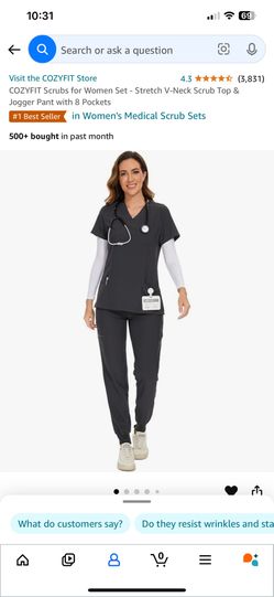 Black And Dark Gray Scrub Sets Size Large 