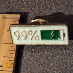 99% Battery Charging Charged Enamel Vintage Collectible Lapel Pin A-2