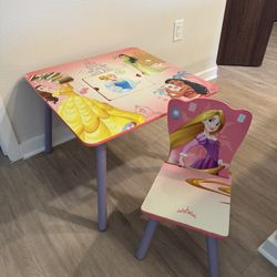 Disney Princess Table and Chair set with Storage