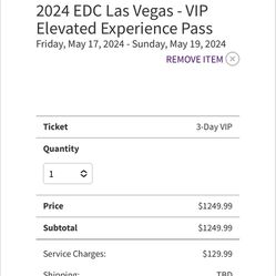 EDC VIP WRISTBAND !!!  1200 OBO  Box And Proof Of Purchase 