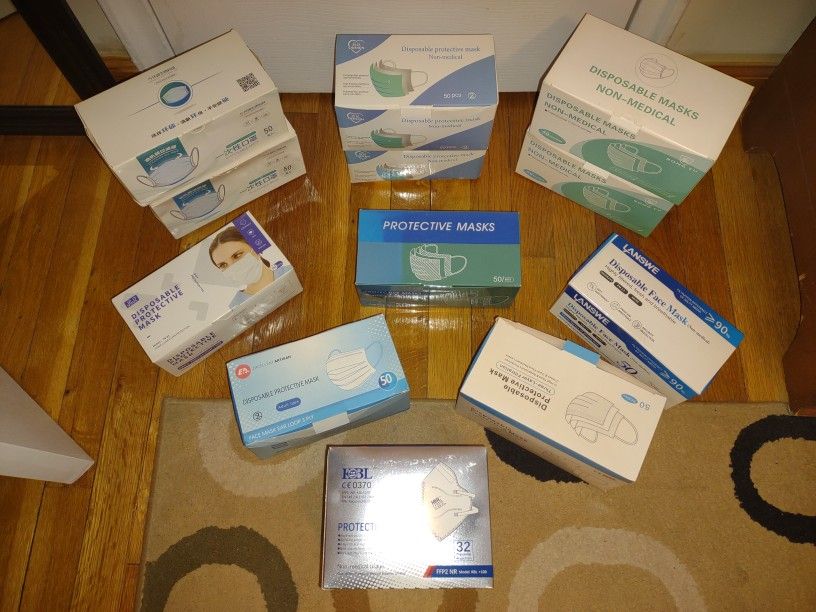 Disposable Face Masks LOT of 14 Boxes