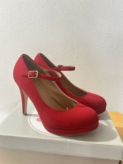 Red platform heels