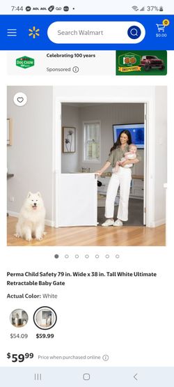 Perma Child Safety 79 in. x 38 in. White Ultimate Retractable Baby Gate $45 each or 2 for $75
