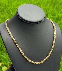 Jewelry 10k solid yellow gold Rope necklace chain 24.00" 5.20mm width