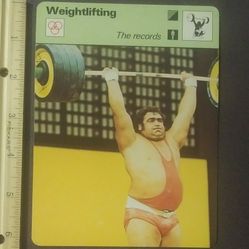 Sportscaster 1979 Vassili Alexeiev Weightlifting The Records Sports Photo Large Over-sized Card HTF Collectible Vintage Italy