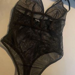 Fishnet Lingerie Thong Bodysuit Size S