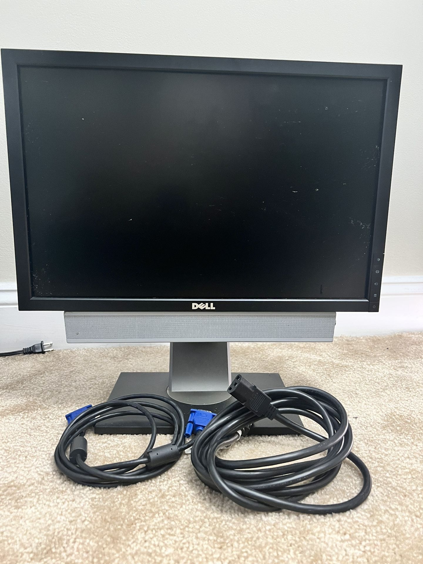 Dell 1909w 19” LCD Monitor With Detachable Speaker And VGA Cable