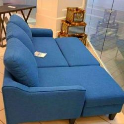 Brand New 💥Ashley Gray/Blue Sofa Chaise Sleeper |Pull Out Bed