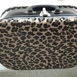 Faux Leopard Suitcase 18x13x7