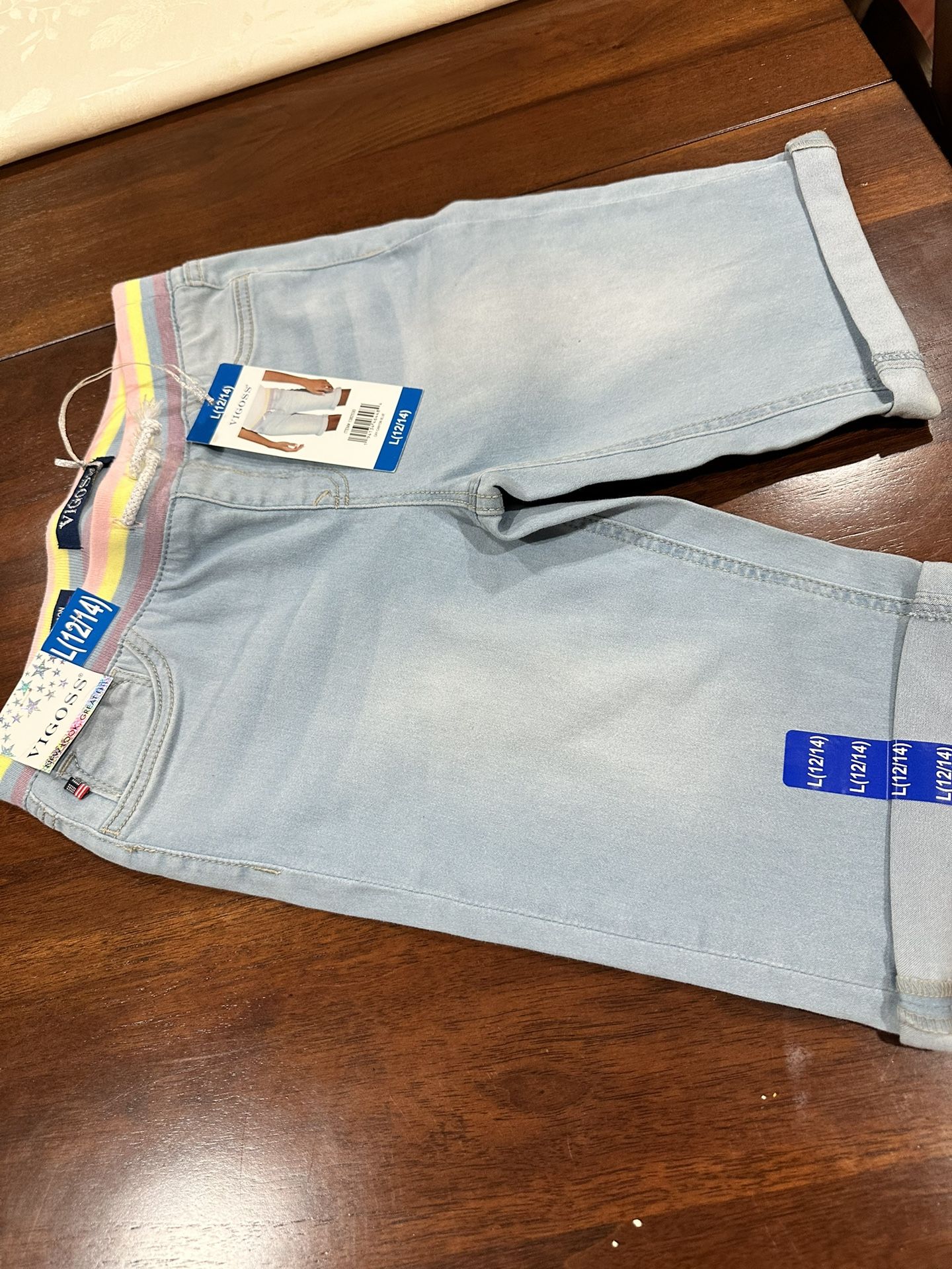 Girls Denim Shorts Size L 12/14