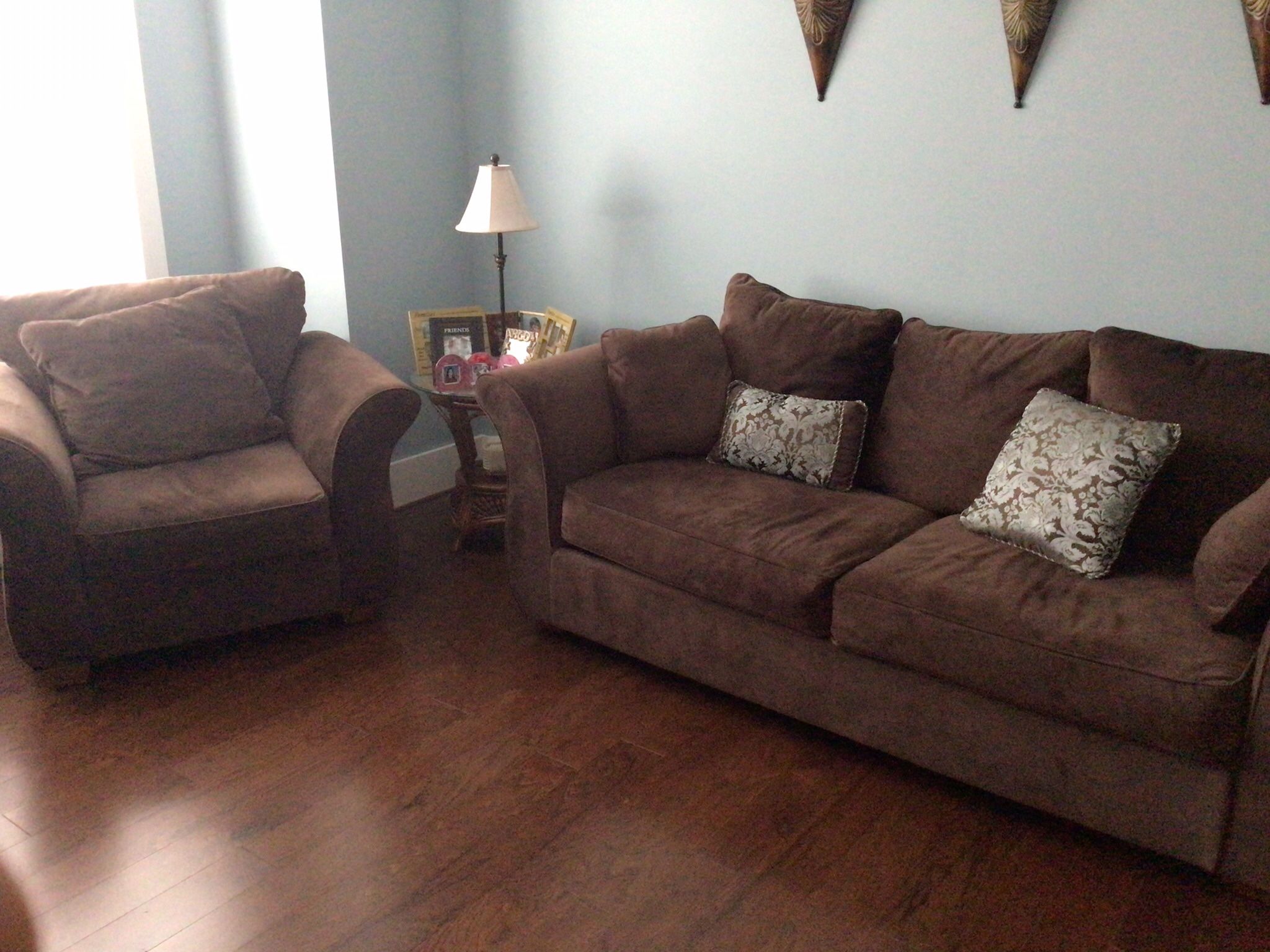 Brown Microfiber Couch And Club Chair 