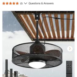 20in outdoor ceiling fan with remote control. New in box 