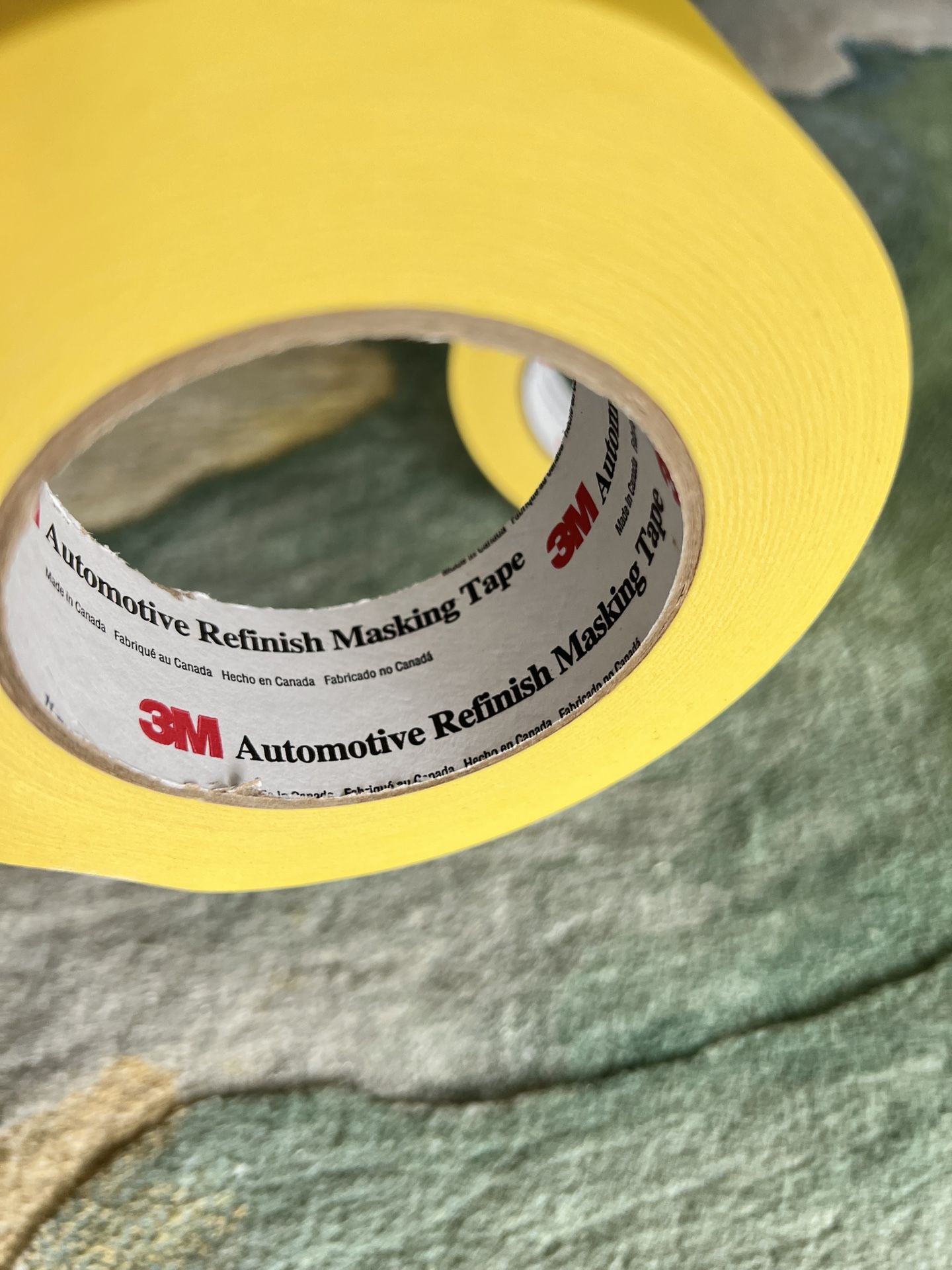 3M Automotive Refinish Masking Tape 388N, 06654, 36 mm x 55 m, Yellow,  Crepe Backing, Moisture Resistant, Multi-Purpose