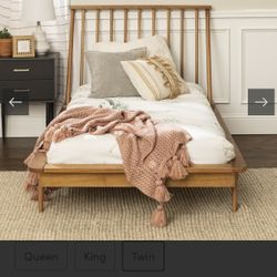 Mid Century New Bed Frame Twin Wood 