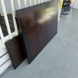 Lg Wood Table And 6 Chairs Leather 