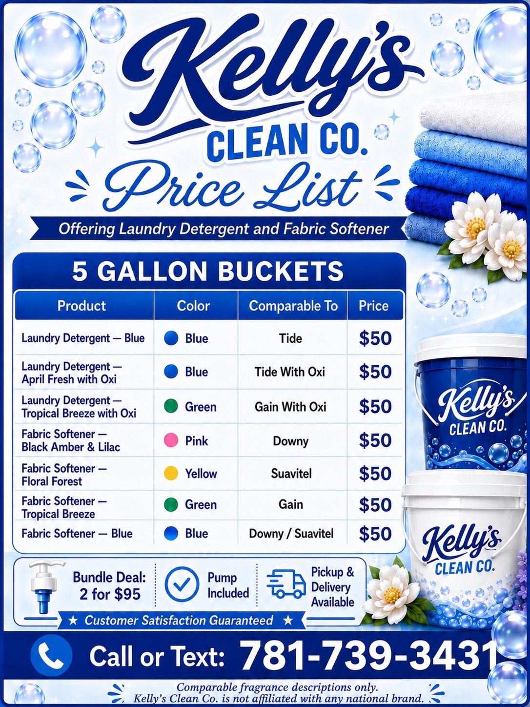 5 Gallon Laundry Detergent & Fabric Softener - Pump Included