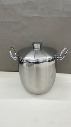 Stainless steel ice bucket. Item No 295 (Shopgoodwill)