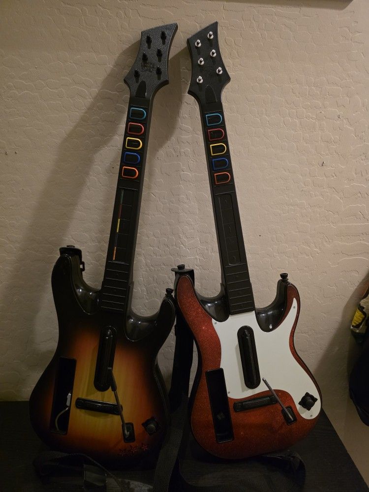 Pair of Nintendo Wii Guitar Hero Controllers