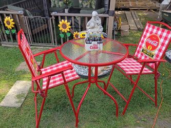 Table and two chairs