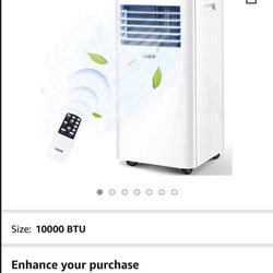 Pasapair Portable Air Conditioner/Air Cooler 10000 BTU with Dehumidifier&Fan Mode/Quiet AC unit Cools Rooms to 400 sq.ft,with Remote Control,LED Panel