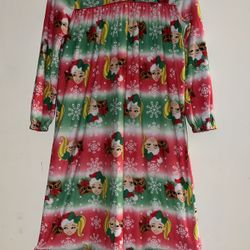 X-Mas Girls Holiday Flannel Nightgown In Size Large