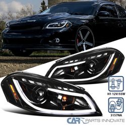 Fit 2006-2013 Chevy Impala Pearl Black Headlights 