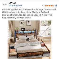 KING SIZE BED FRAME - MINOR DAMAGE