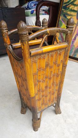 Vintage Bamboo Rattan Umbrella Holder