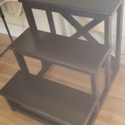 Step Shelf Stand For Plant 24" Height. Black In Good Clean Condition